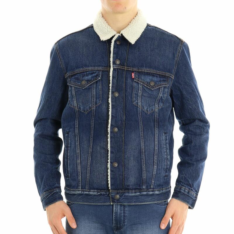 giubbotto di jeans con pelliccia levis