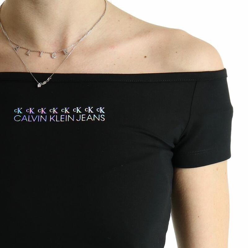 Abito shine logo bardot neckline CALVIN KLEIN | Abbigliamento e Scarpe  Donna Online | Mad Fashion