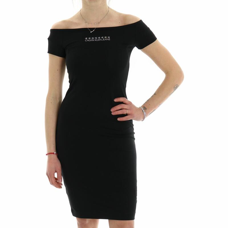 Abito shine logo bardot neckline CALVIN KLEIN | Abbigliamento e Scarpe  Donna Online | Mad Fashion