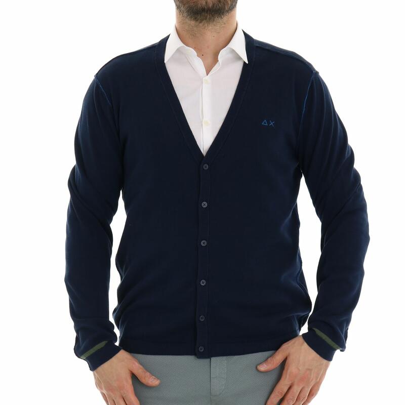Sun68 cardigan uomo bottoni punto pannocchia vintage - Stileo.it